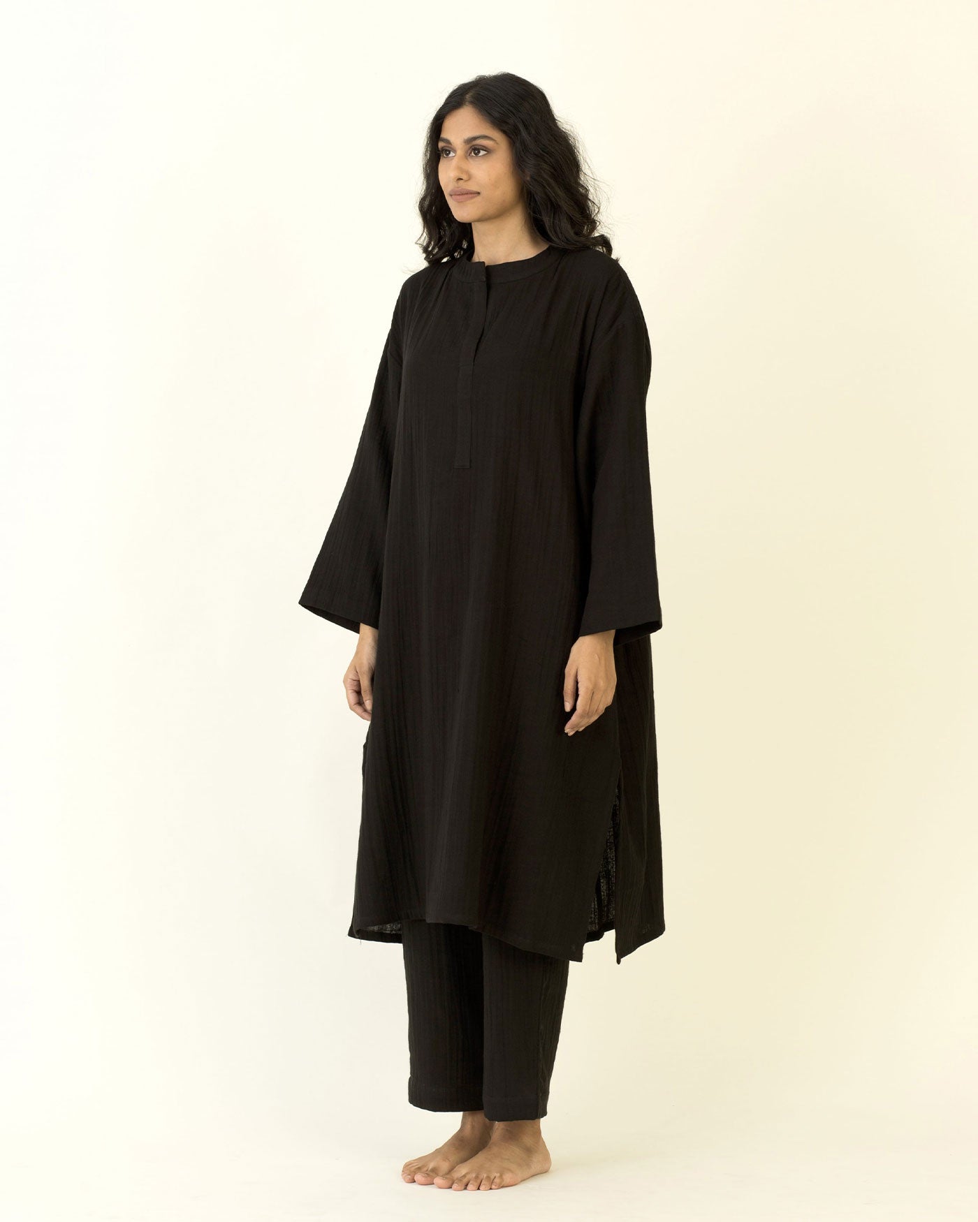 Tea Cotton Muslin Kurta Set