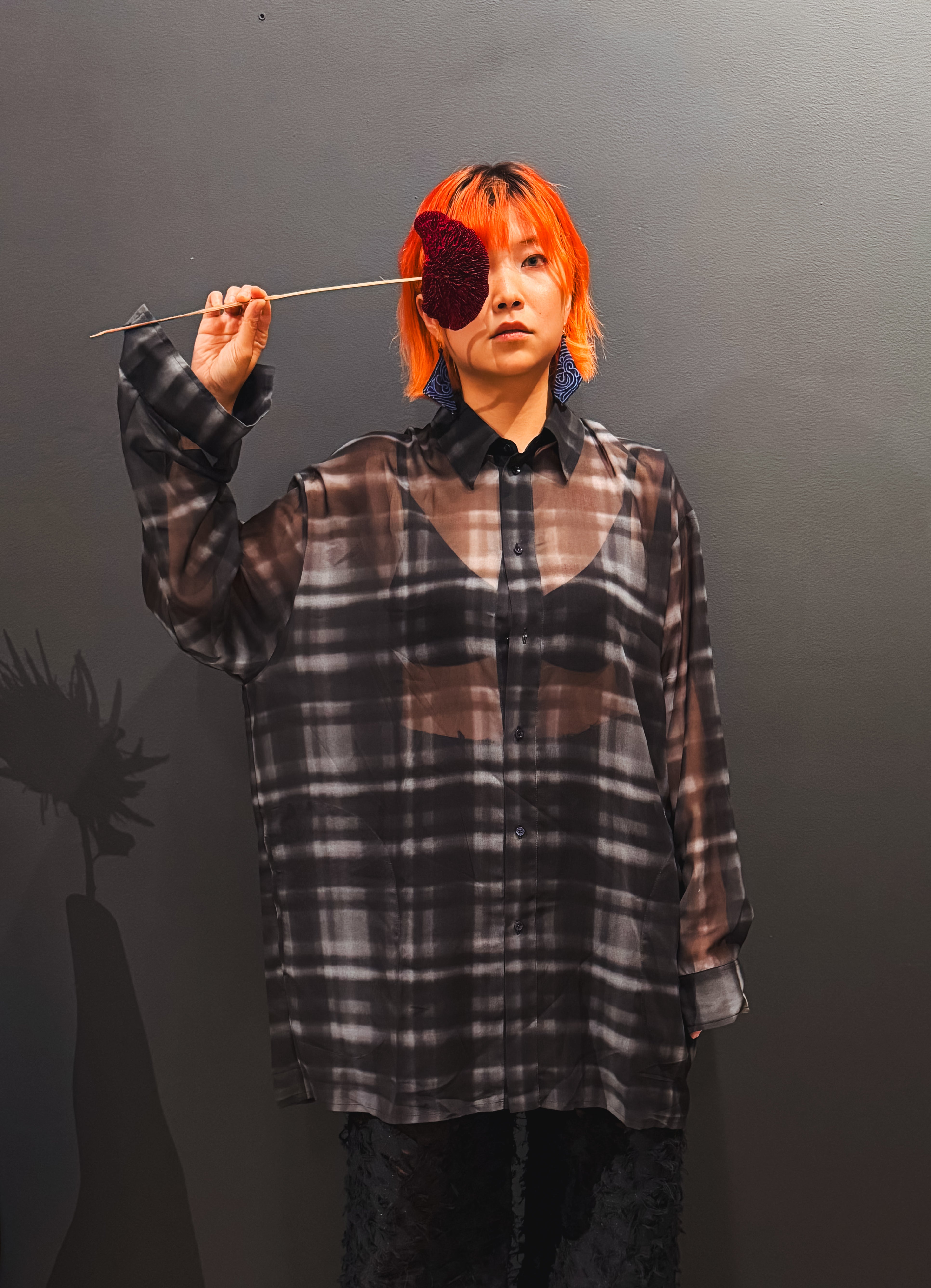 Qasimi Check Georgette Shirt