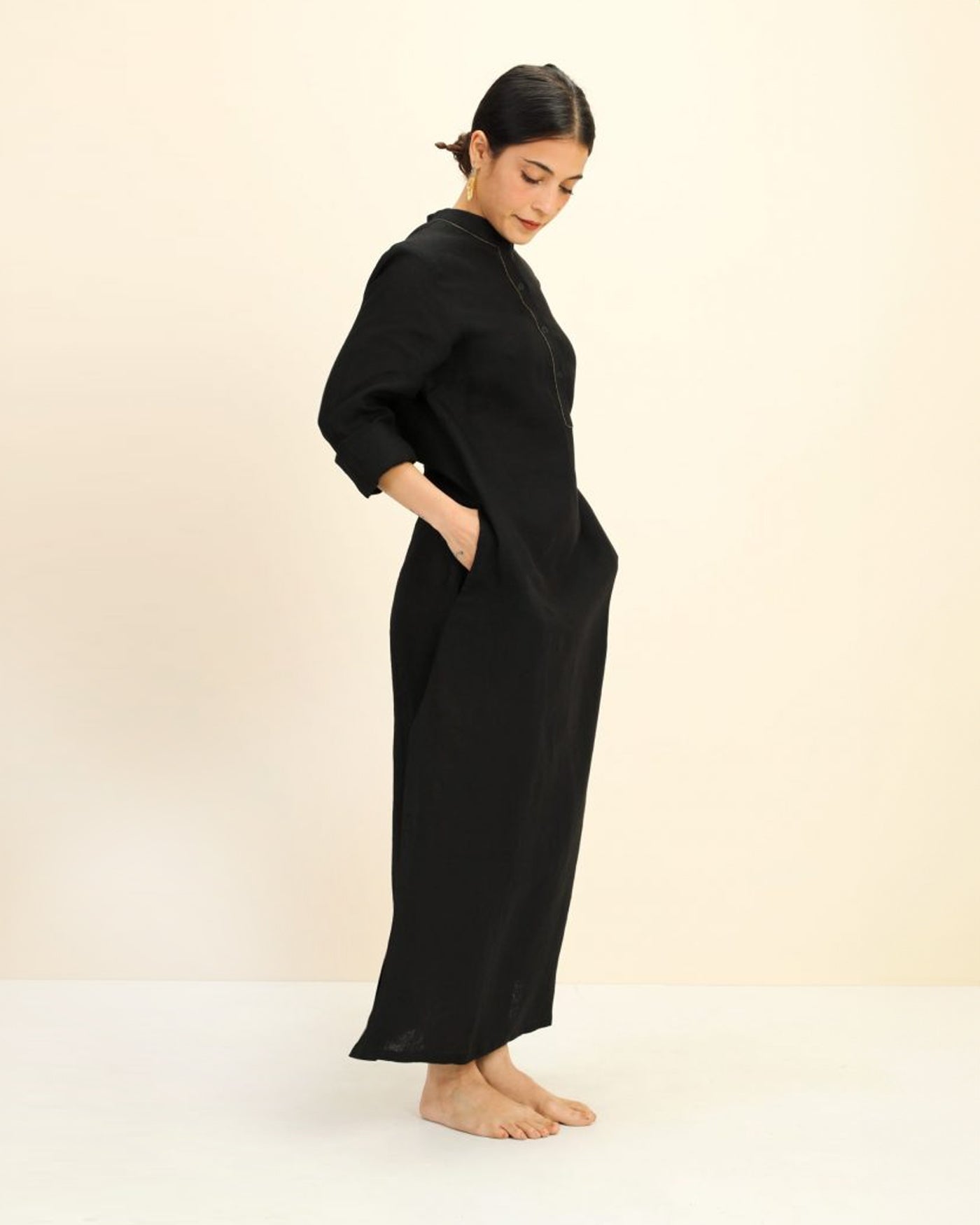 Golden Linen Kurta