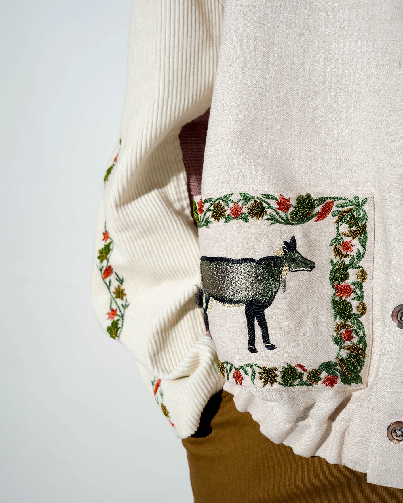 Zebra and Nilgai Retro Plaid Lapel Short Jacket