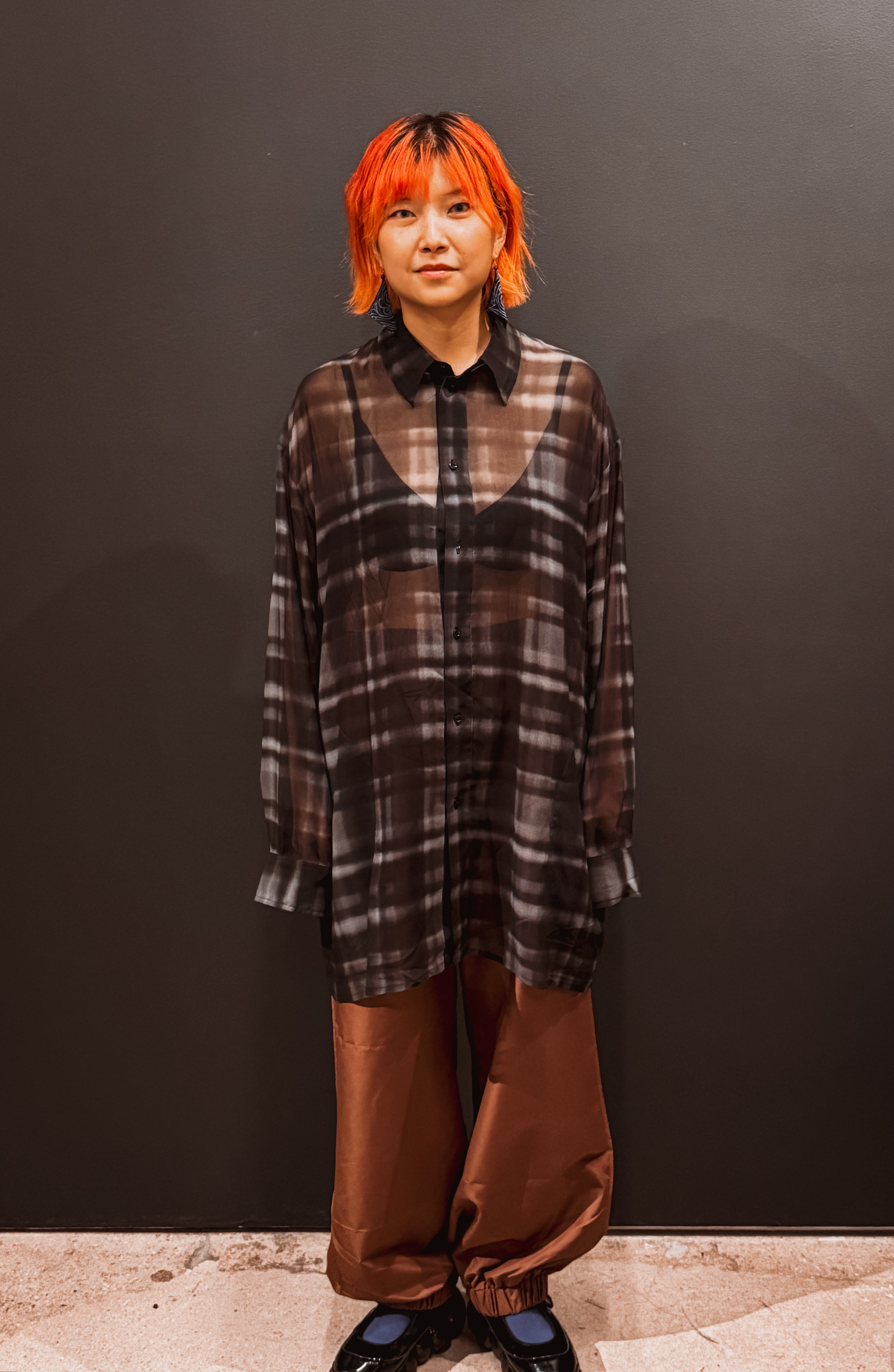 Qasimi Check Georgette Shirt