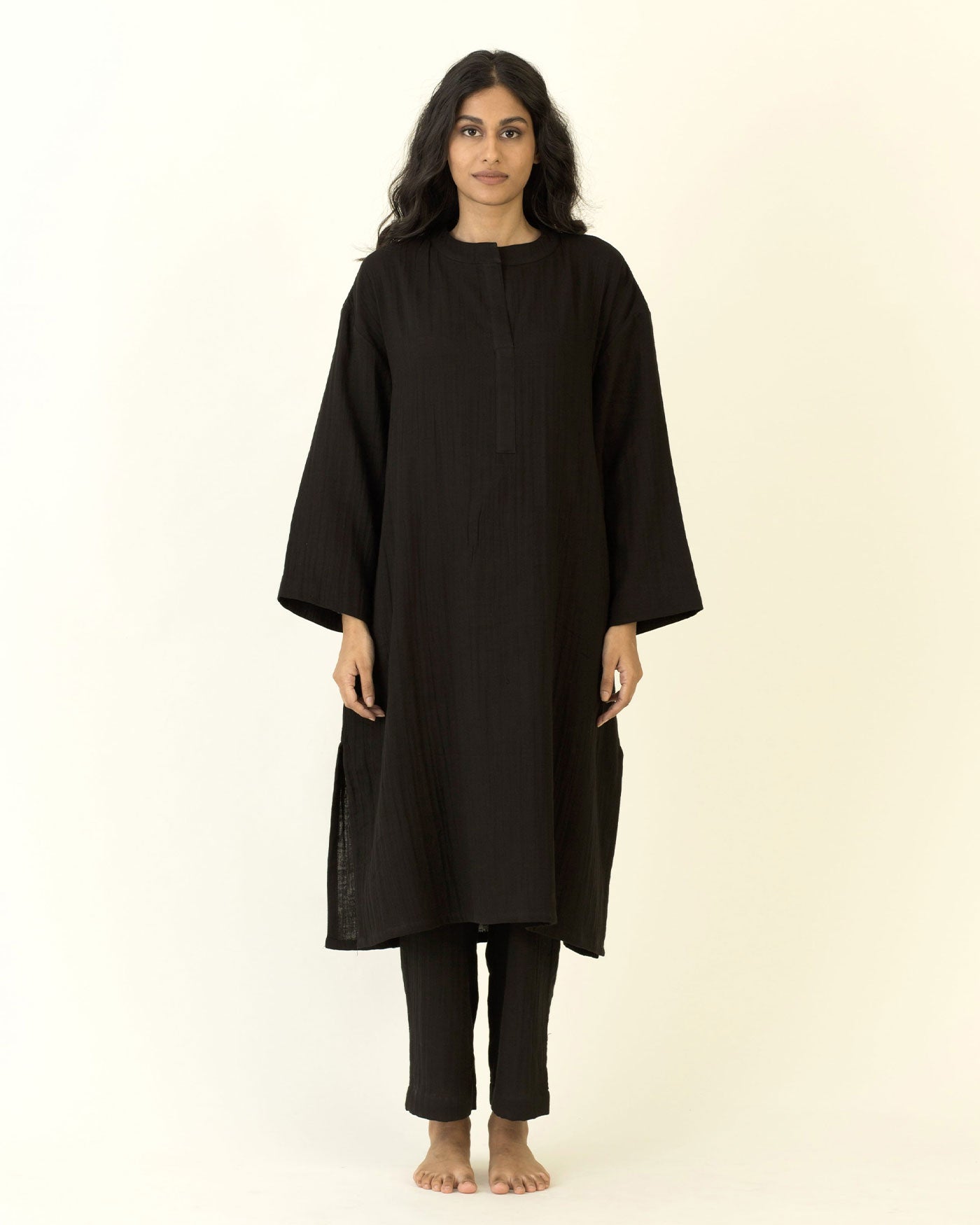 Tea Cotton Muslin Kurta Set