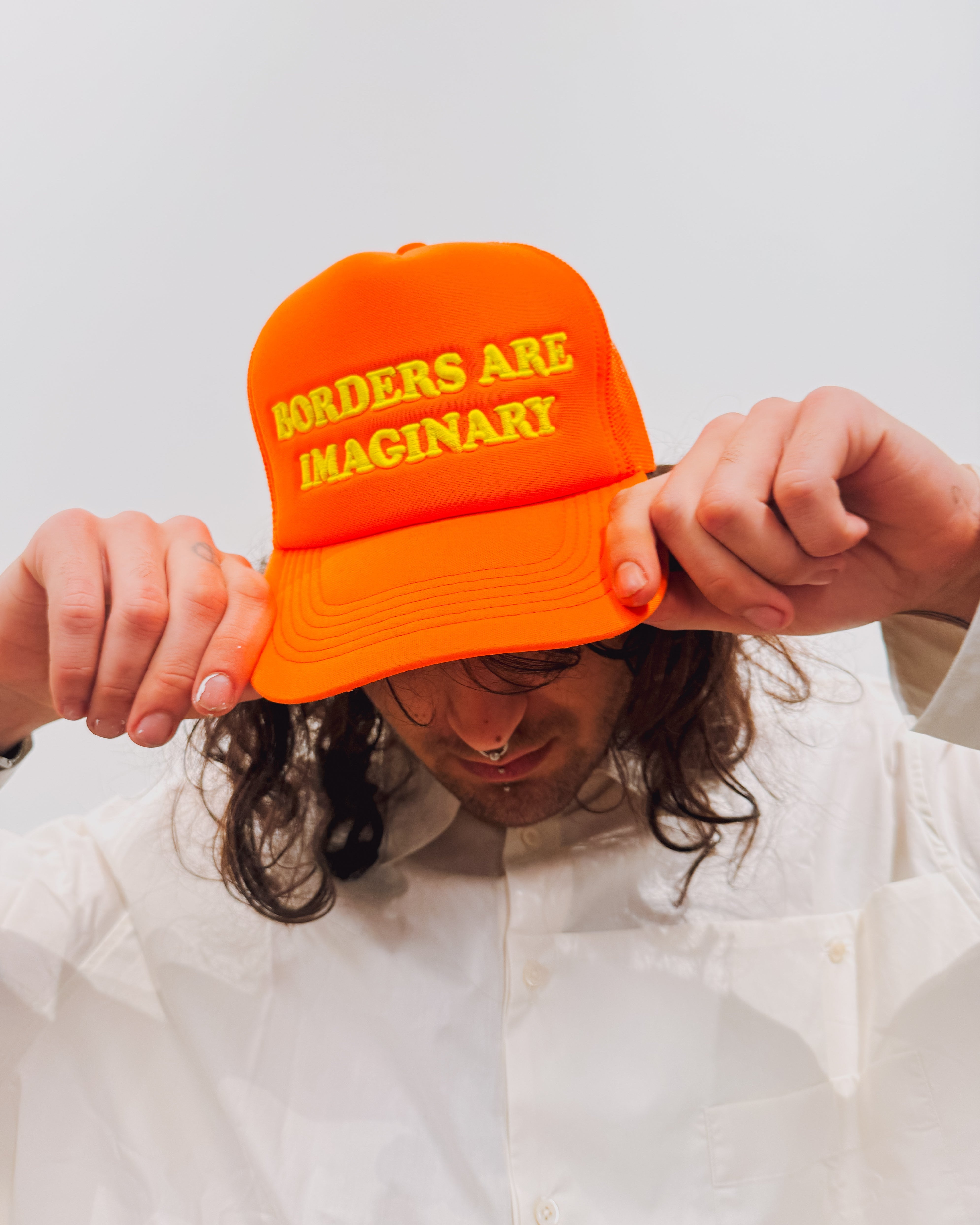 Borders are Imaginary trucker cap