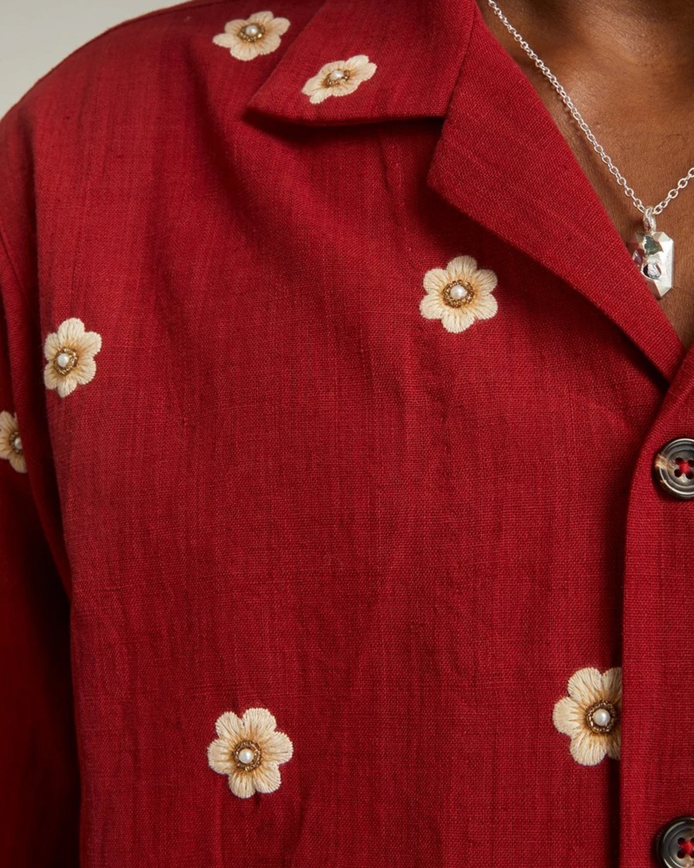 Hand Embroidered Camp Shirt