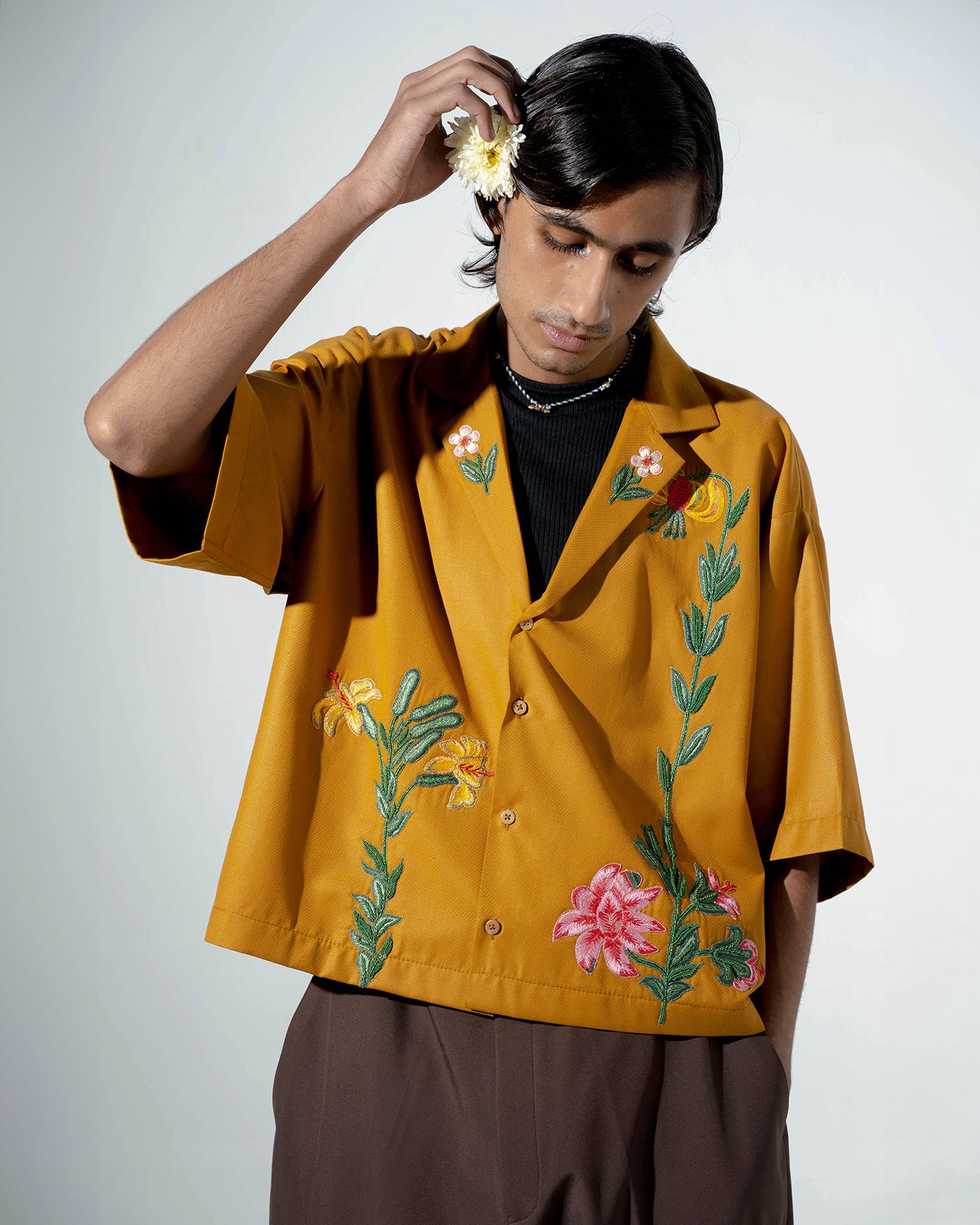 Varieties of Flower Silk Short Sleeve Shirt