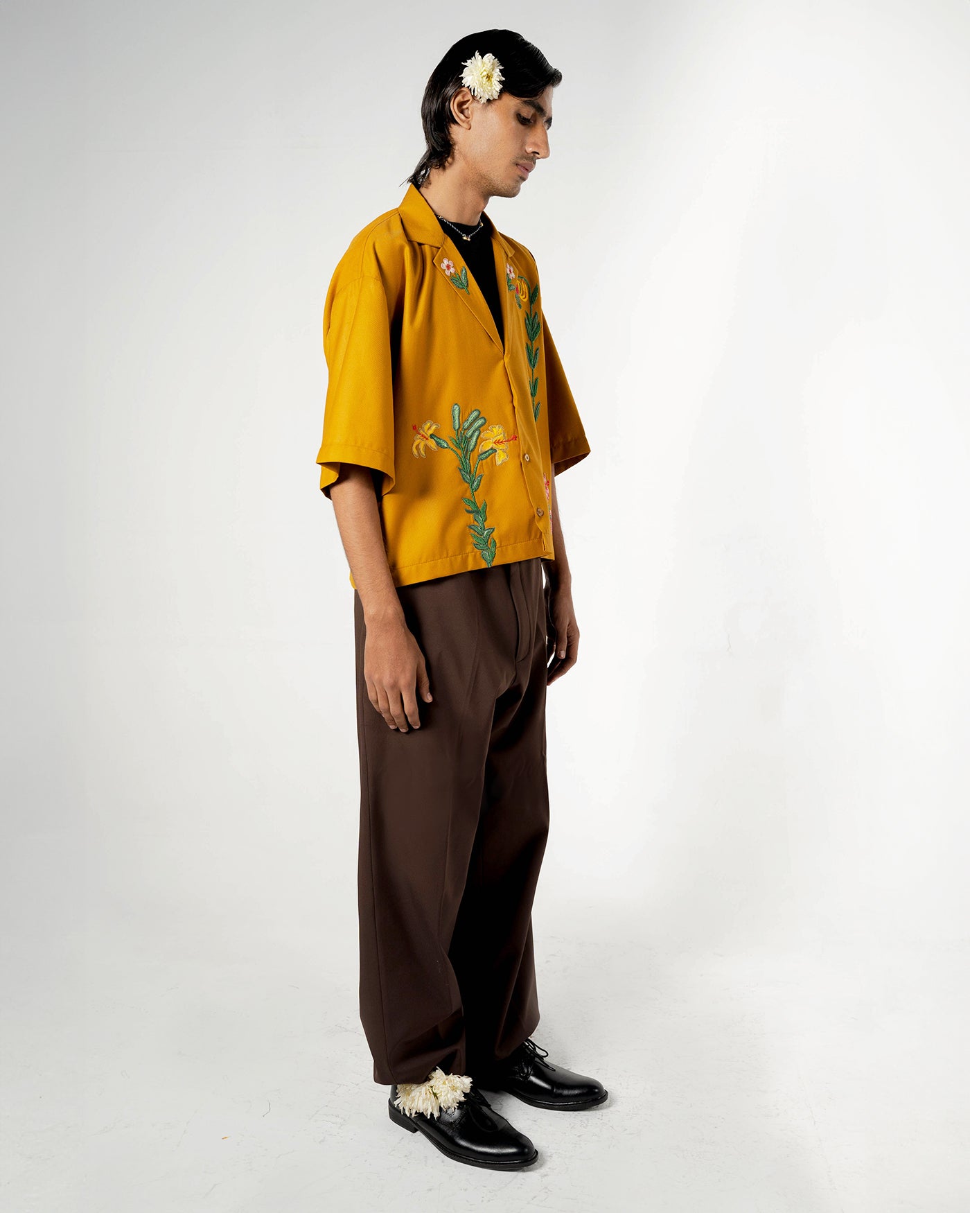 Varieties of Flower Silk Short Sleeve Shirt