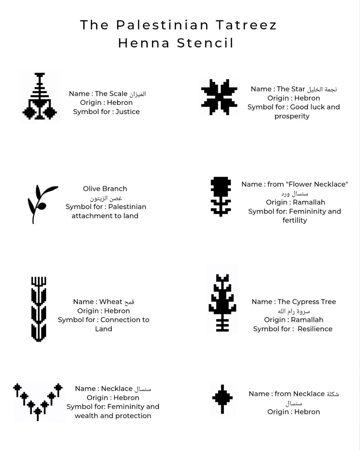Palestine Henna Stencils
